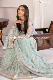 Pakistani Mint Green Dress with Embroidered Work 2021