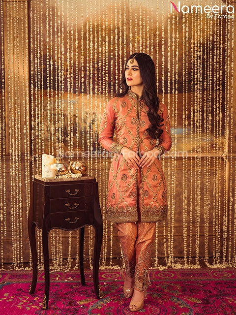 Pakistani Dress for Wedding Party Female Raw silk Jacket