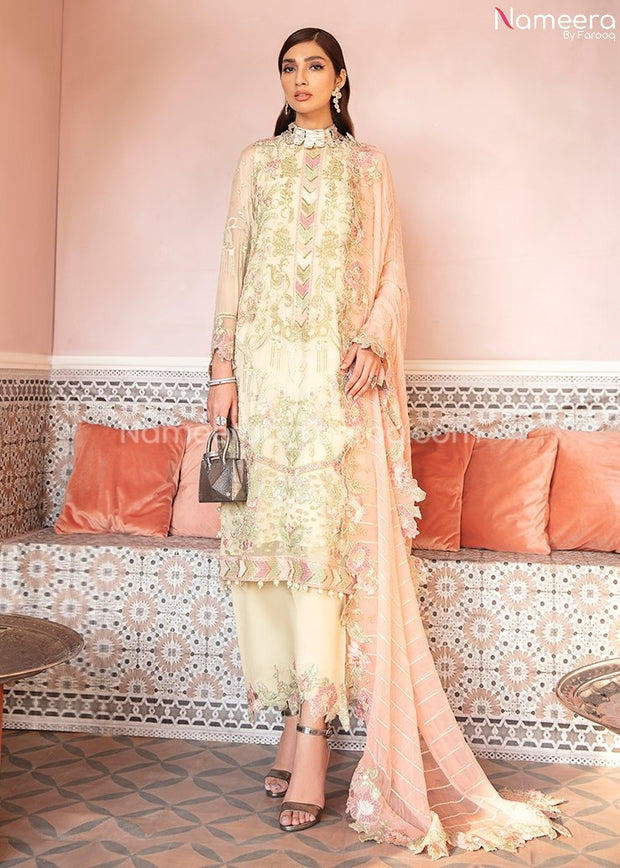 Pakistani Off White Casual Wedding Dress