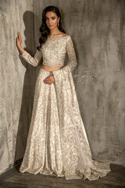 Pakistani Off White Lehenga Choli Bridal Dress