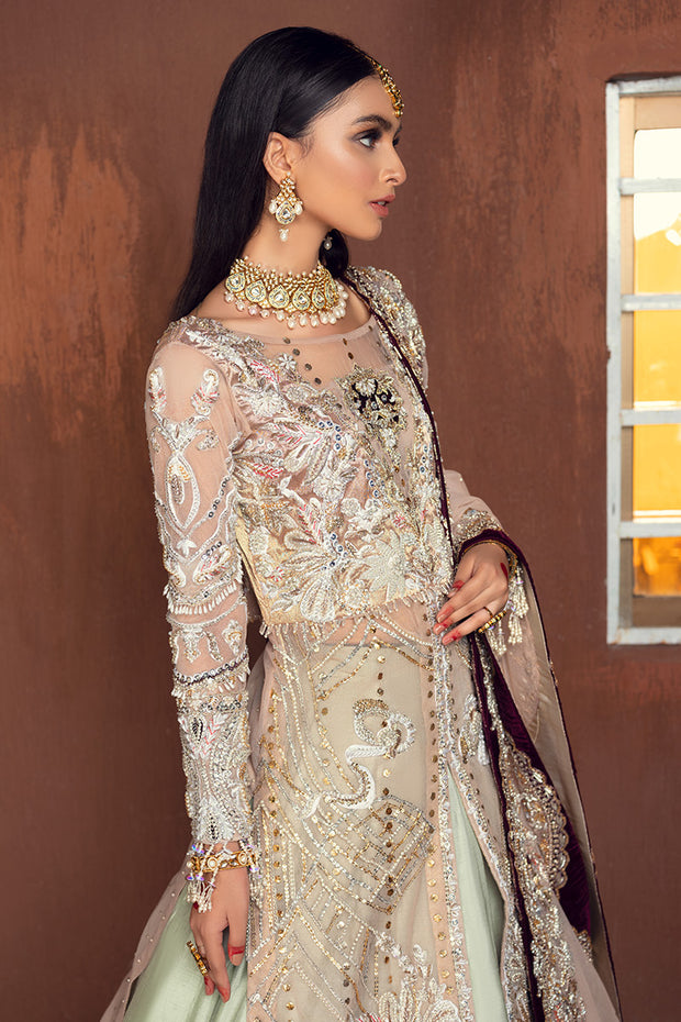 Pakistani Organza Bridal Dress with Embroidery #Y6045