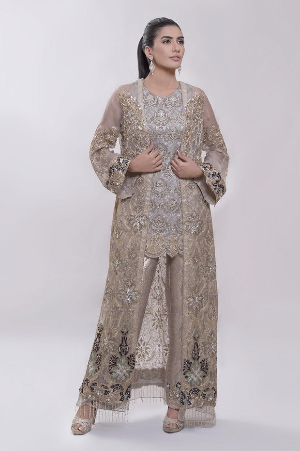 Pakistani Organza Jacket  with Pant for Part