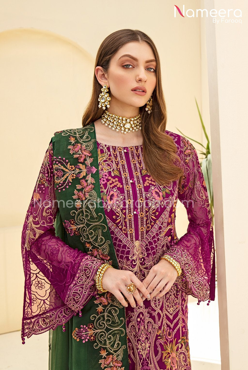 mirror work party wear agha noor dresses NEW Original Agha Noor Fancy Formal Embroidered 2-piece Pink Kameez Dupatta Pakistani/indian - Ready to Ship From USA