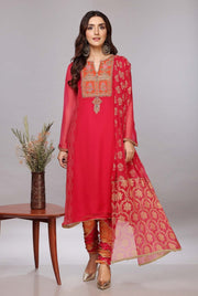 Pakistani Party Dress in Pink Kameez Trouser Style