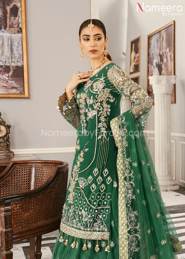 Pakistani Party Wear Lehenga with Embroidery Side Look