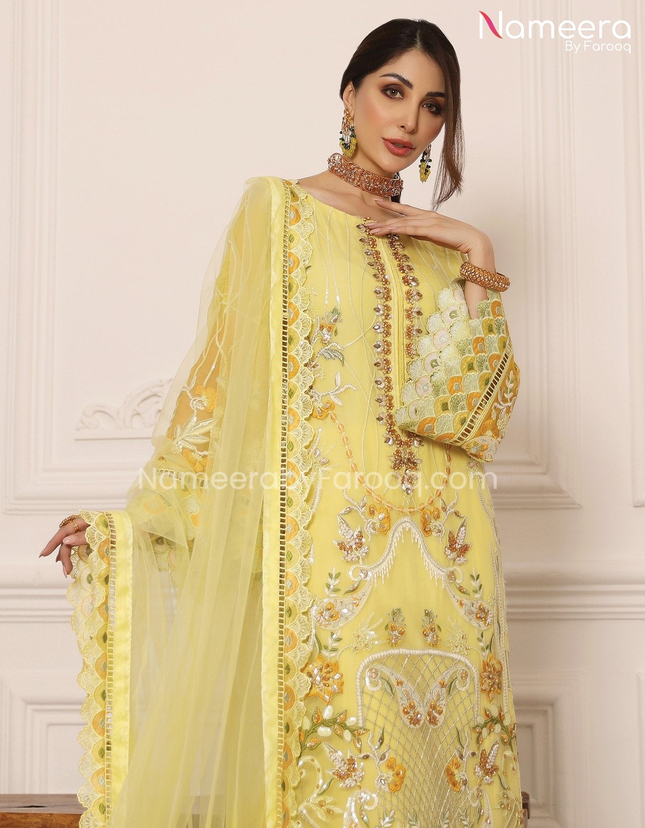 Maryum N Maria Pink Sharara Suit Pakistani | Qfd-0059