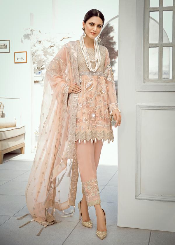 Pakistani Peplum Dress With Hand Embroidery