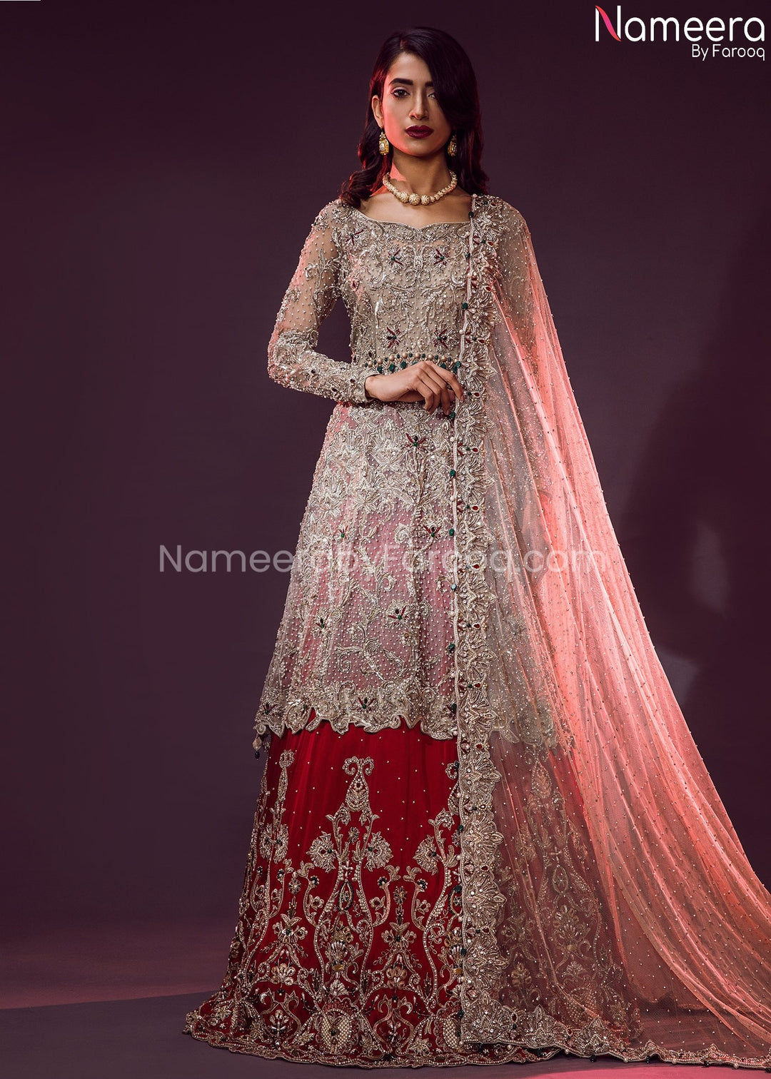 Pakistani Peplum Dress for Bridal Online 2021 Overall Look