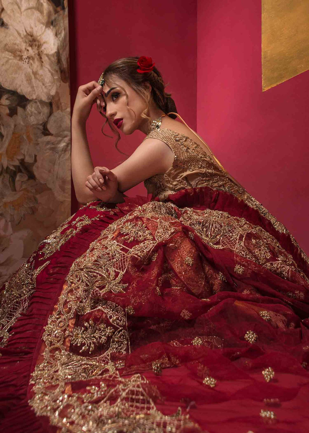 Pakistani Peplum Dress with Lehenga for Wedding #BR171