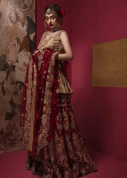 Pakistani Peplum Dress with Lehenga for Wedding