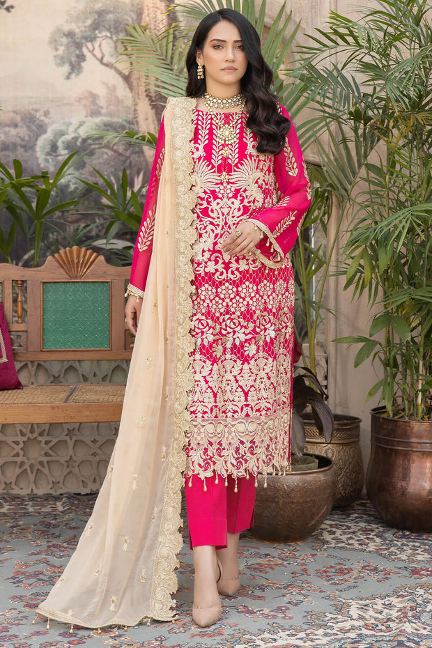 Pakistani Pink Dress in Kameez Trouser Style for Eid