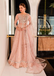 Pakistani Pink Dress in Pishwas Fock and Lehenga Style