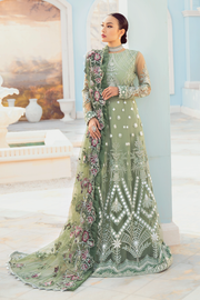 Pakistani Pishwas Dress in Mint Green Shade Latest