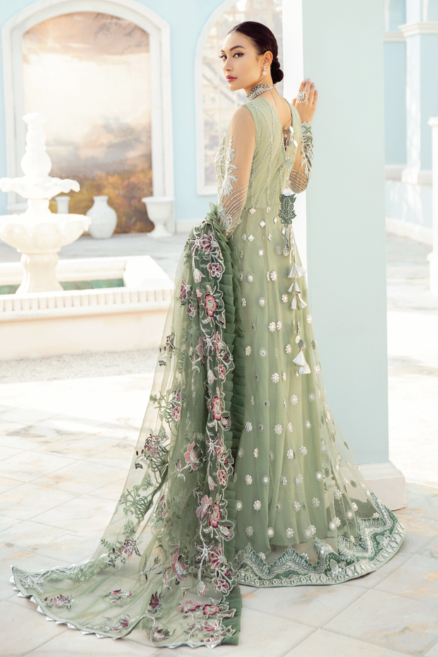 Pakistani Pishwas Dress in Mint Green Shade Online
