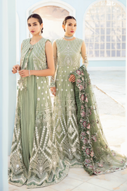 Pakistani Pishwas Dress in Mint Green Shade Stylish