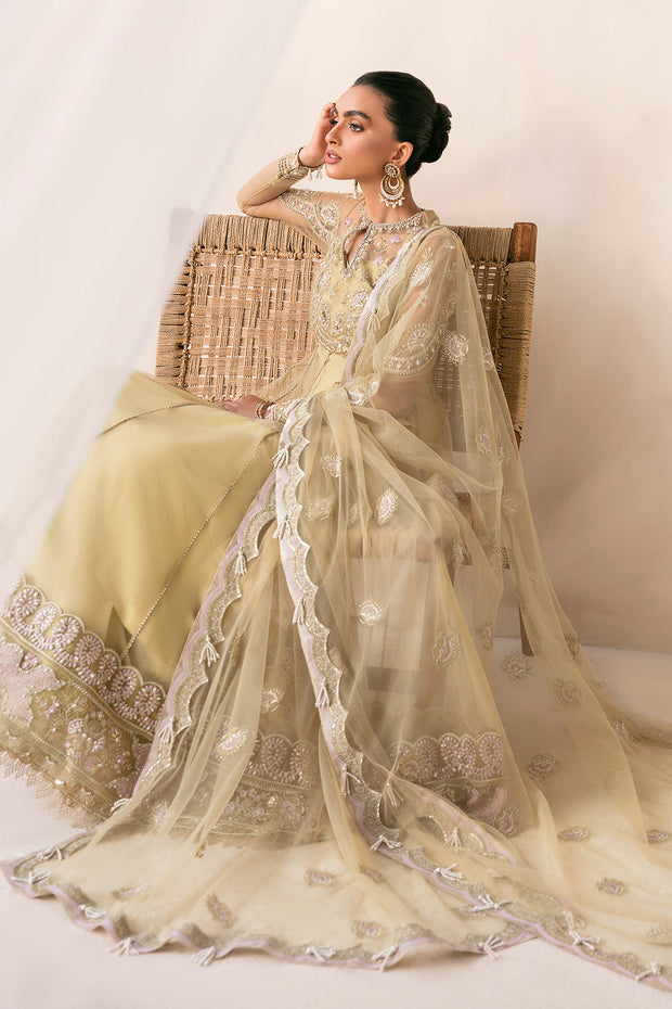 Pakistani Pishwas Dress in Olive Green Shade Online