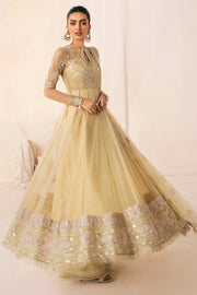 Pakistani Pishwas Dress in Olive Green Shade for Wedding