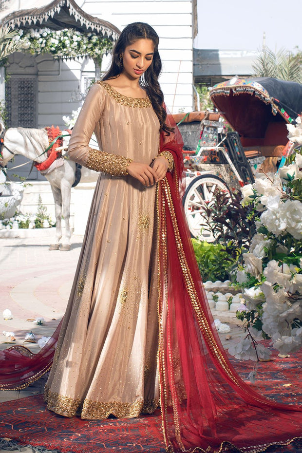 Pakistani Pishwas and Red Dupatta Wedding Dress