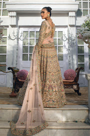 Pakistani Powder Pink Lehenga and Choli Dress for Bride