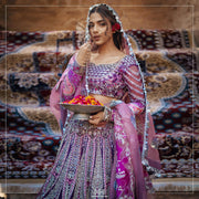 Pakistani Purple Lehenga Choli and Dupatta