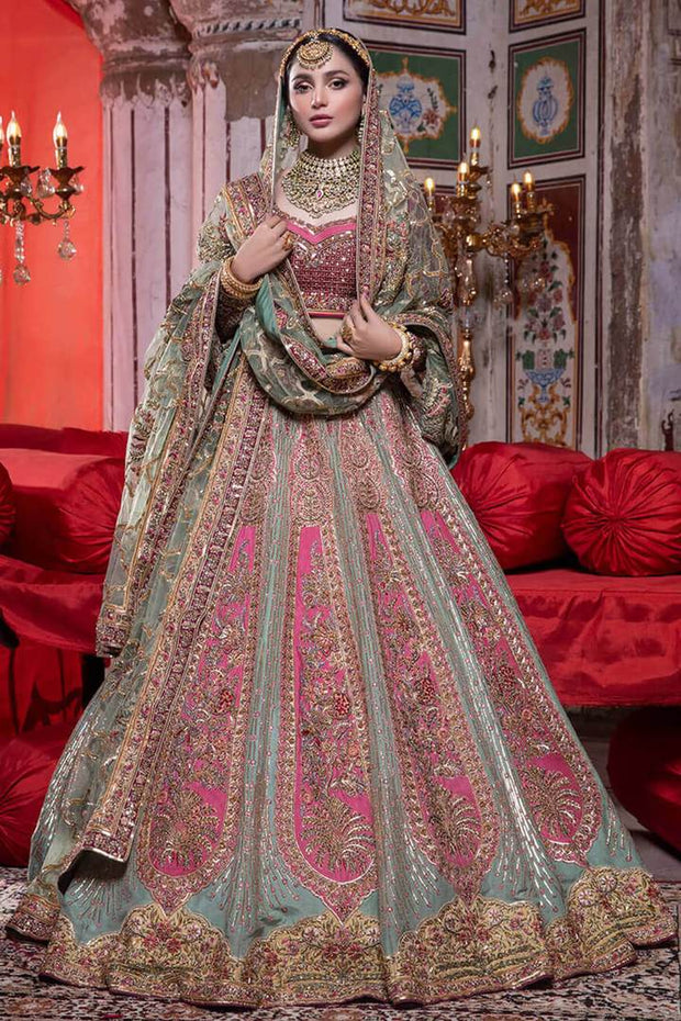 Pakistani Raw Silk Bridal Lehenga Choli Dress