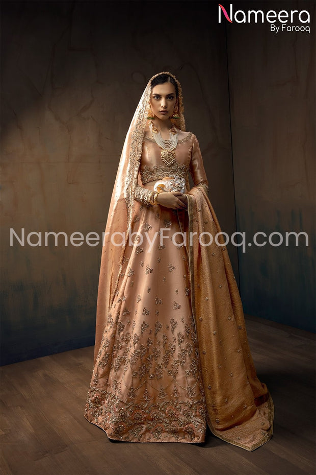 Pakistani Raw Silk Lehenga Choli in Pink Color Complete Look