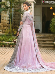 Pakistani Raw Silk Lehenga Dress for Bride 2021 Backside Look