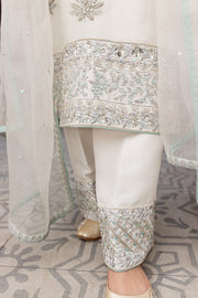 Pakistani Raw Silk White Salwar Kameez Dress