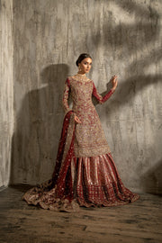 Pakistani Red Bridal Kameez Lehenga Dress Online