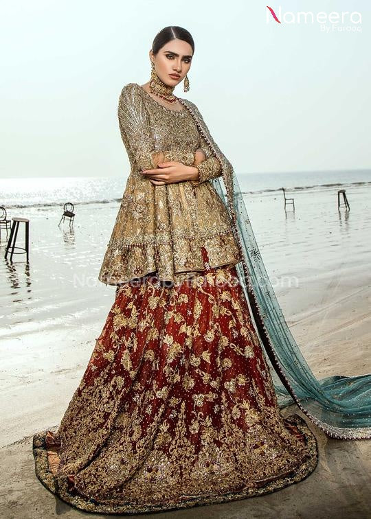Pakistani Red Bridal Lehenga