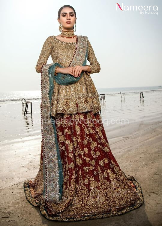 Pakistani Red Bridal Lehenga Dress