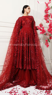 Pakistani Red Bridal Lehenga with Embroidery 