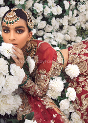 Pakistani Red Bridal Lehenga Online for Wedding Models Look