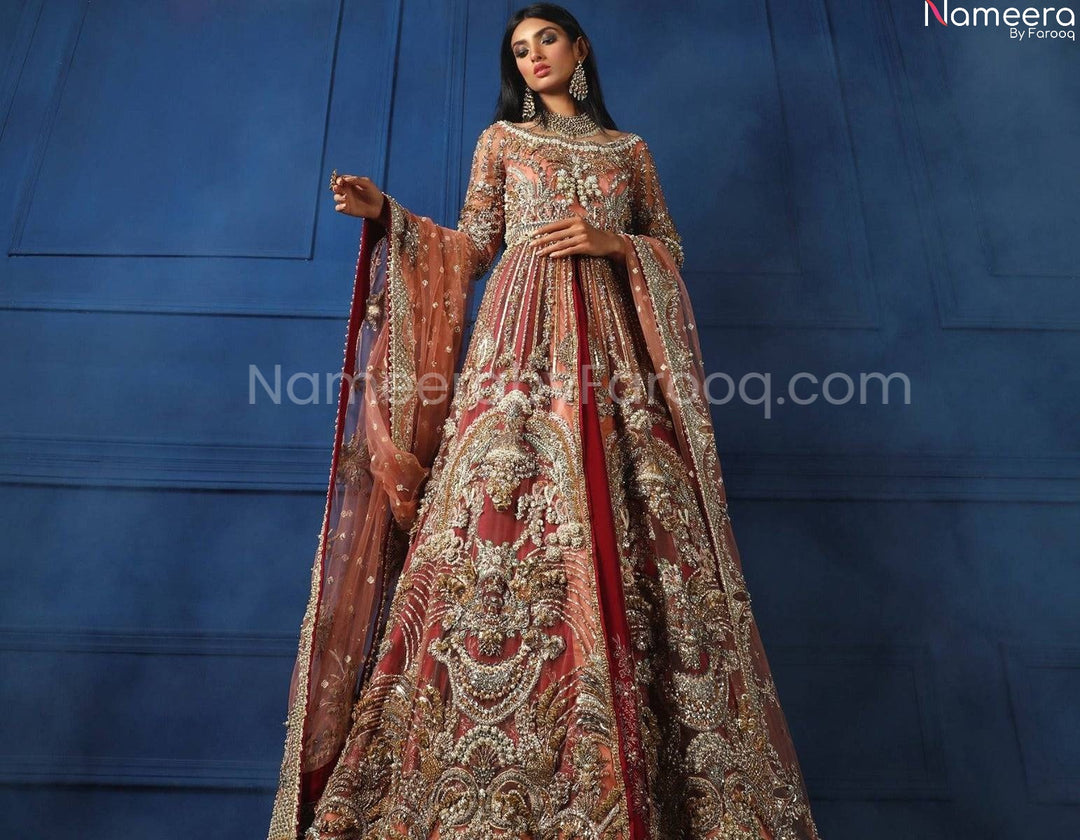 Pakistani Red Bridal Lehenga