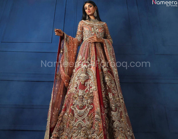 Pakistani Red Bridal Lehenga