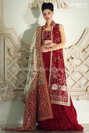 Pakistani Red Bridal Lehenga