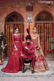 Pakistani Red Bridal Lehnga Choli for Wedding 2022