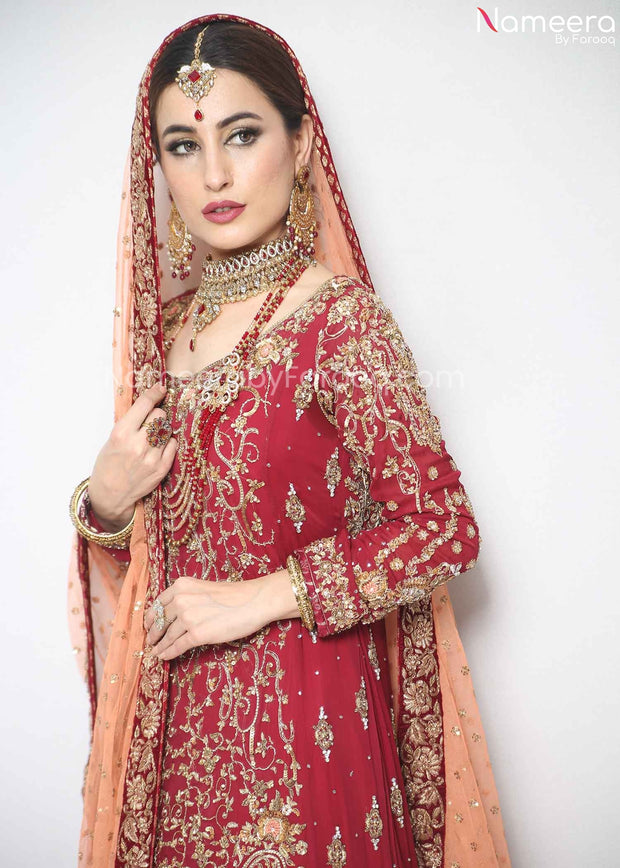 Pakistani Red Dress for Bride