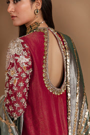 Pakistani Red Dress in Kameez Trouser Style