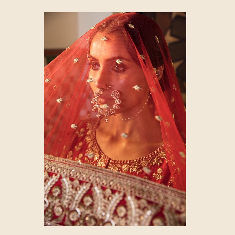 Pakistani Red Dress in Pishwas Style