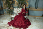 Pakistani Red Dress in Traditional Pishwas Frock Style Online