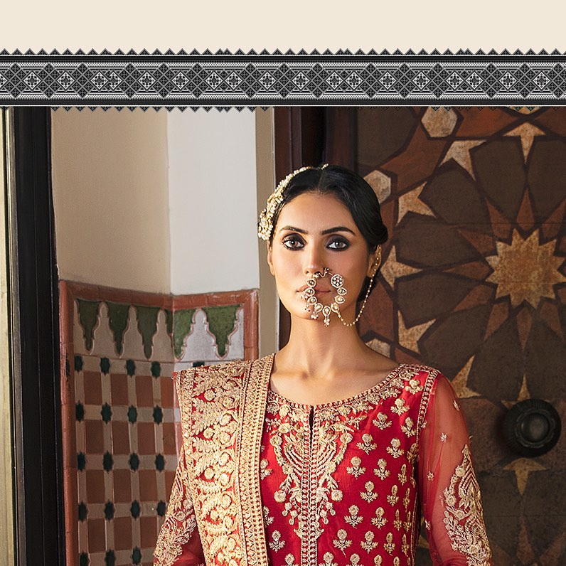 Pakistani Red Dress in Traditional Pishwas Style