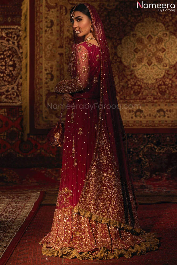 Pakistani Red Lehenga Choli for Wedding Wear