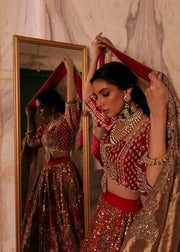 Pakistani Red Lehnga Dress for Bridal Wear 2022