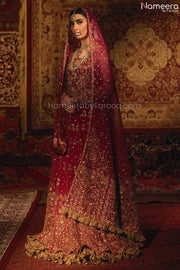 Pakistani Red Lehnga Dress for Wedding Wear