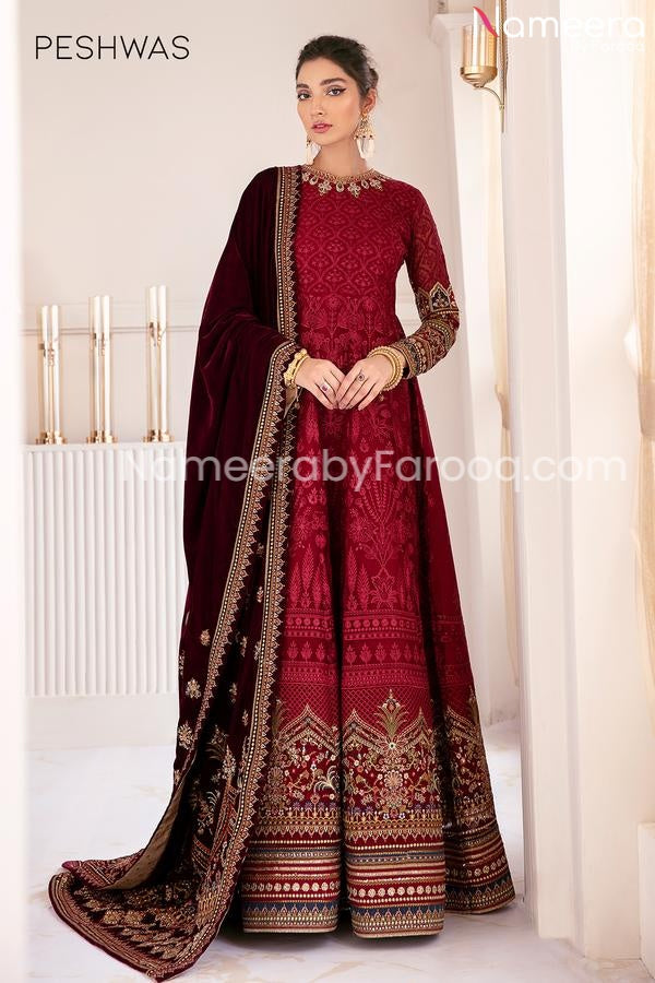 Pakistani Red Long Frock 