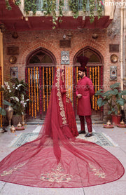 Pakistani Red Maroon Bridal Lehenga for Wedding