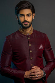 Pakistani Red Sherwani