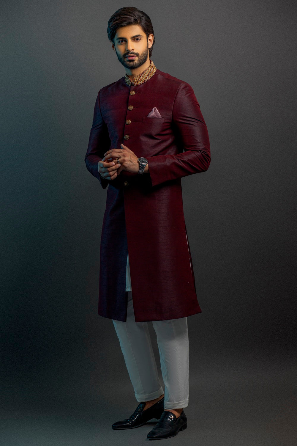 Pakistani Red Sherwani for Dulha Designer Dress