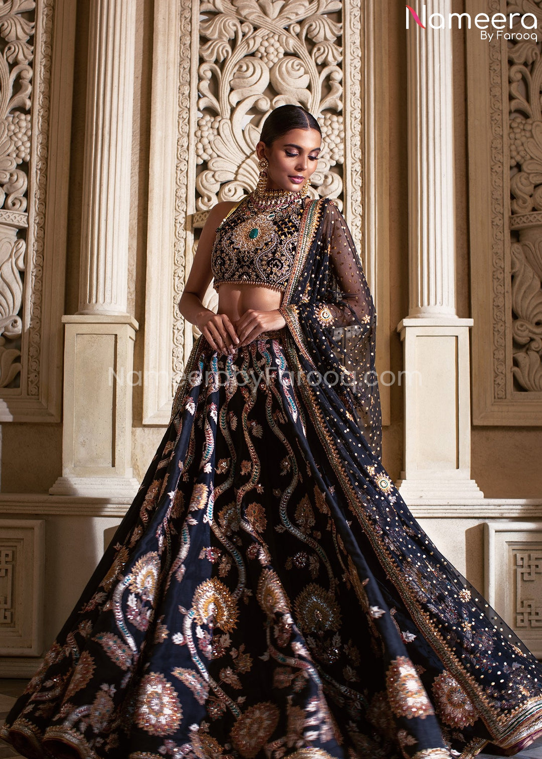 Pakistani Royal Blue Lehenga Choli Online 2021 Overall Look